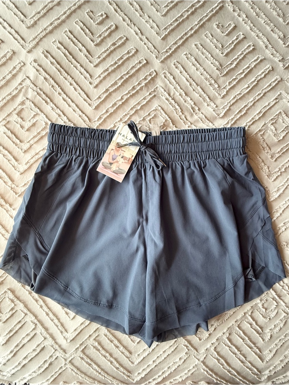 NWT Halara Mid-Rise Drawstring Mesh Running Shorts | M